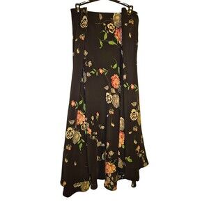Lauren Ralph Lauren Midi/Maxi Floral Skirt, 100% Silk Layered Hem Hi/Lo SZ 22W